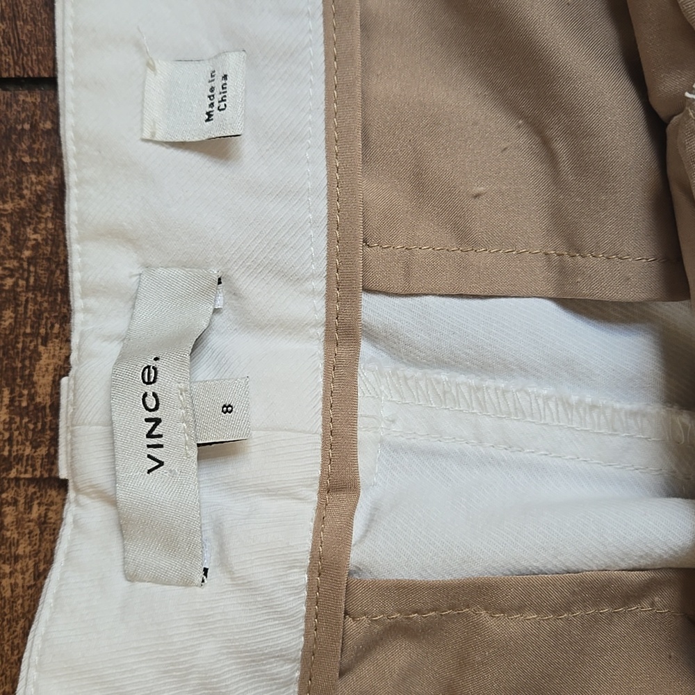 Vince Mid-Rise Chino Pants – Size 8 100% Cotton Cropped Twill Classic Minimalist - Picture 5 of 10